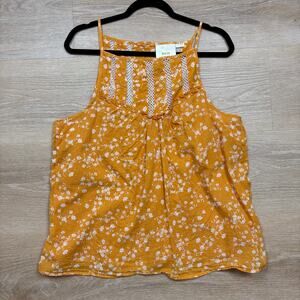 Anthropologie Maeve Med Martell Floral Tank Blouse Women’s‎ XL Color Marigold
